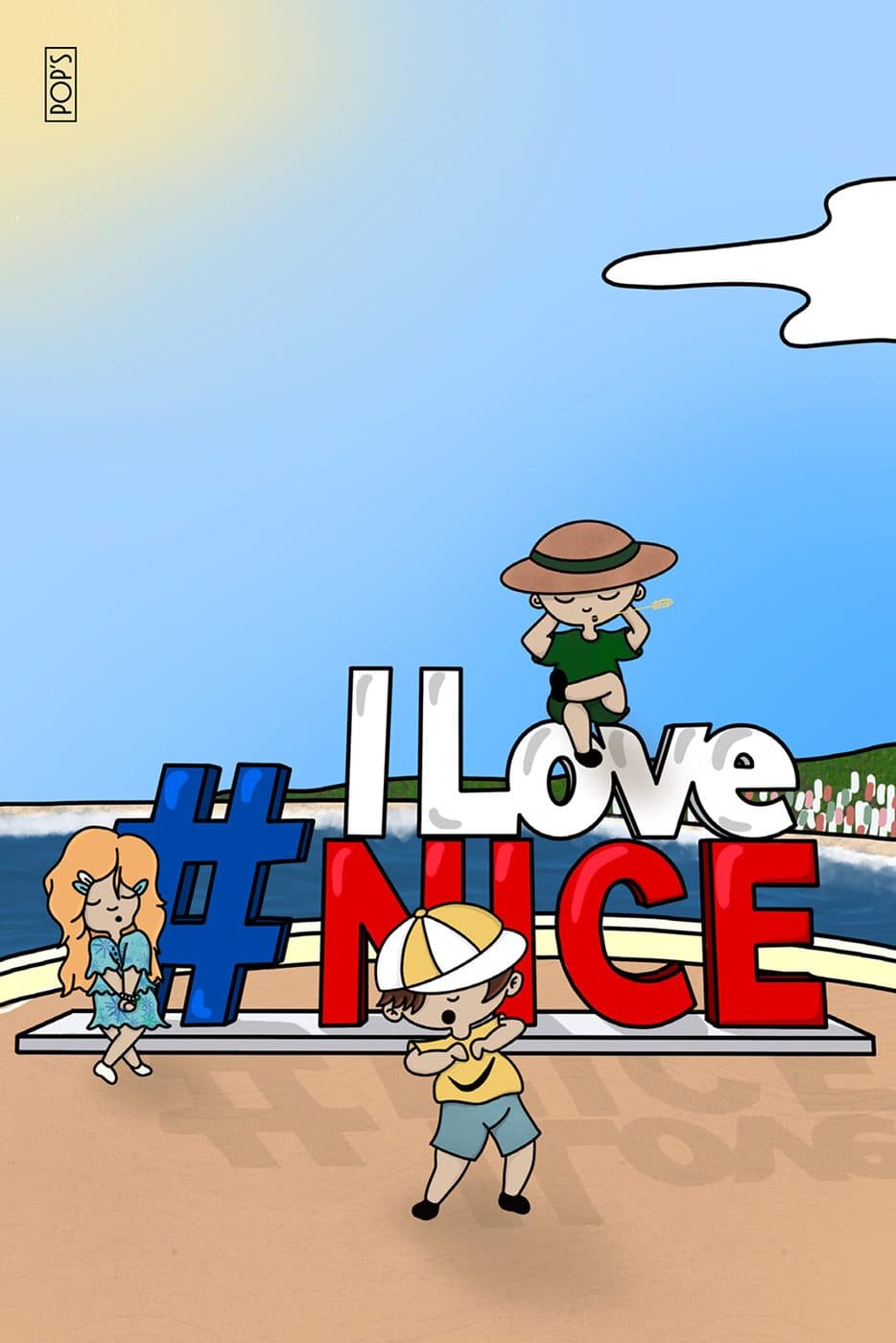 Illustration #ILoveNice avec personnages